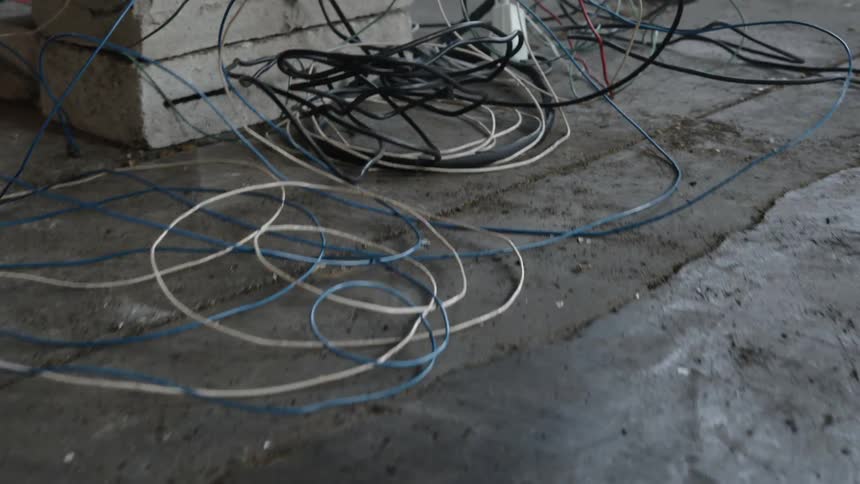 A monitor in an empty room