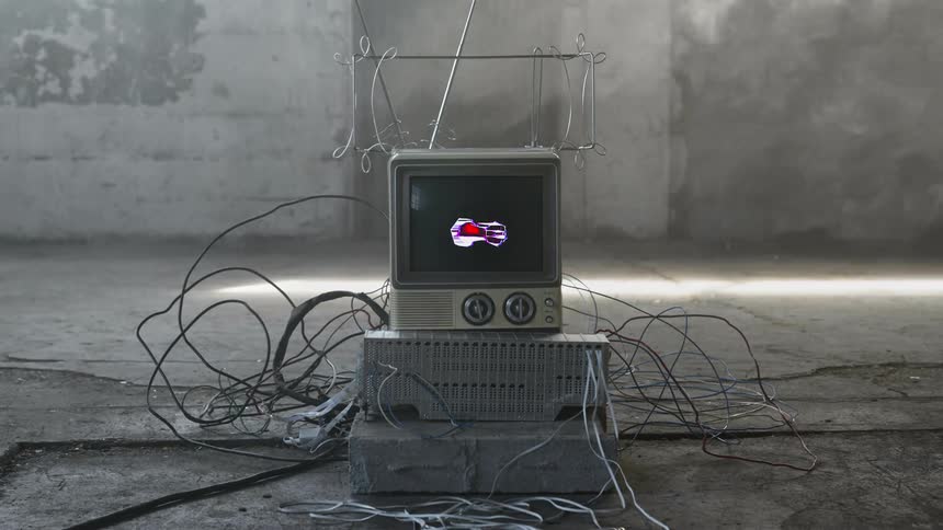 An image plays on some electrical equipment