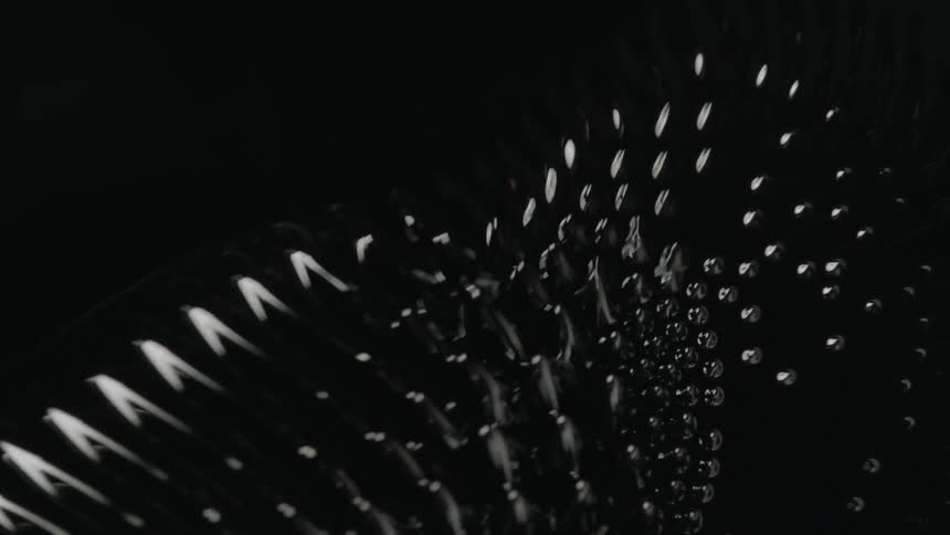 Close up view of bristles moving