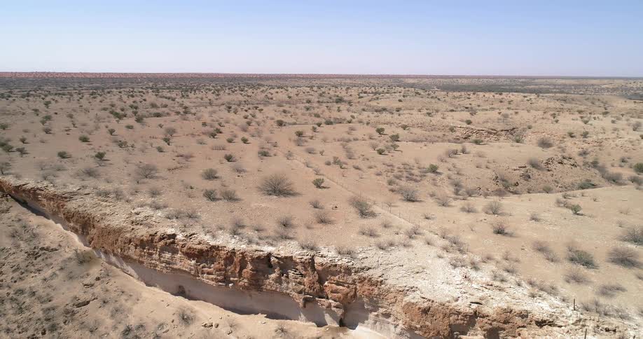 Aerial shot of a desert