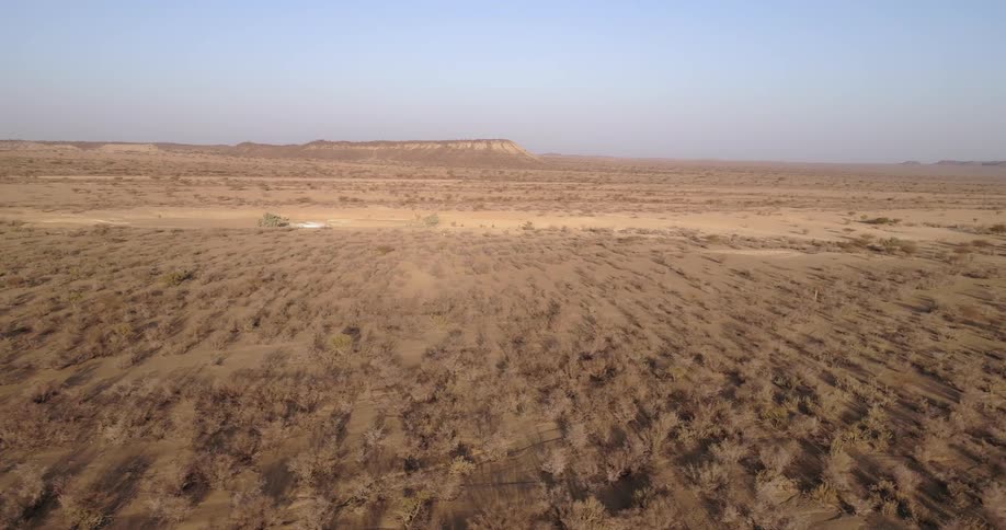 Aerial shot of a desert