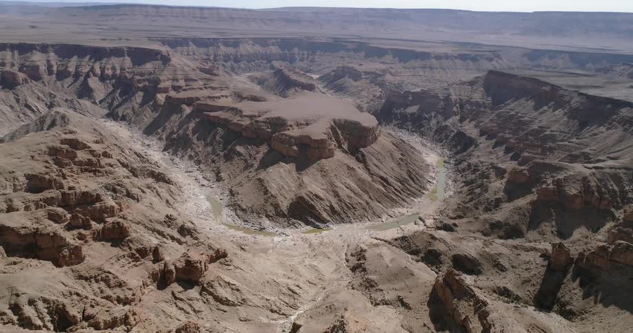 An aerial view of a canyon