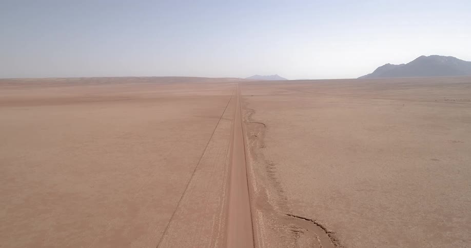 Aerial shot of a dirt road