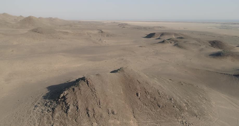 Aerial view of desert hills landscape