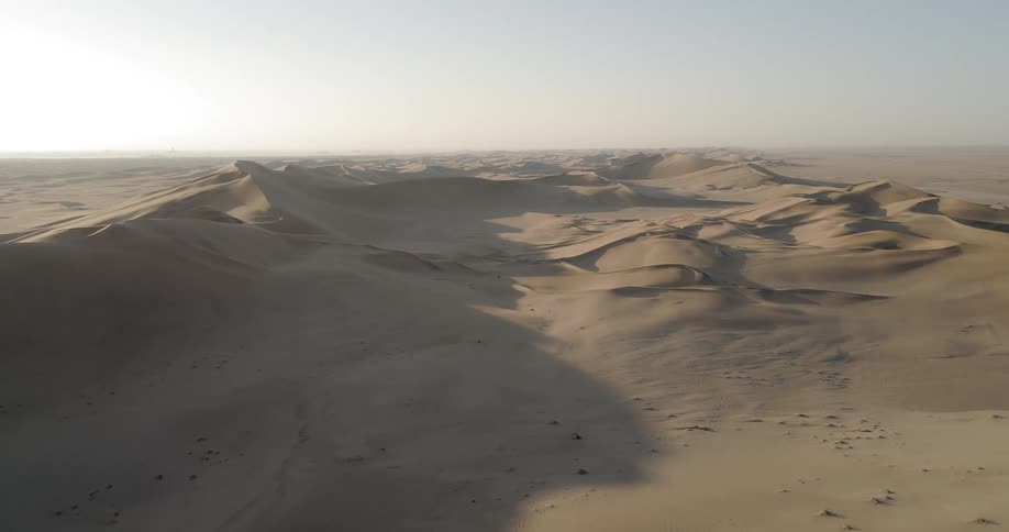 Sand dunes stretch endlessly in the desert