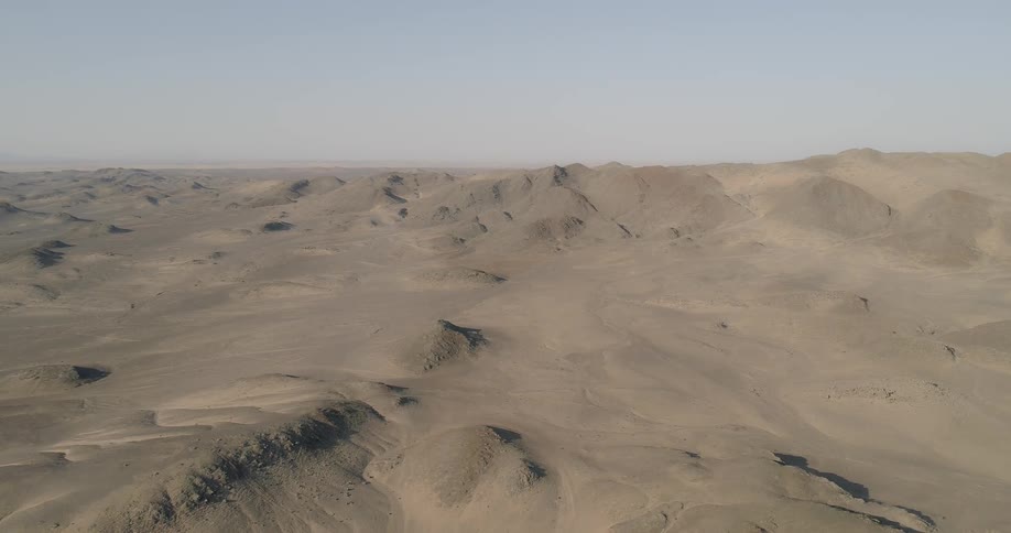 The desert is covered with many dunes