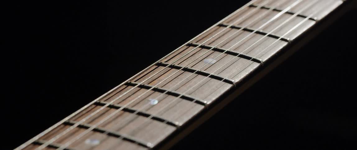 Headstock and neck of a guitar