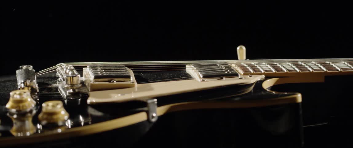 A gibson les paul in a studio environment