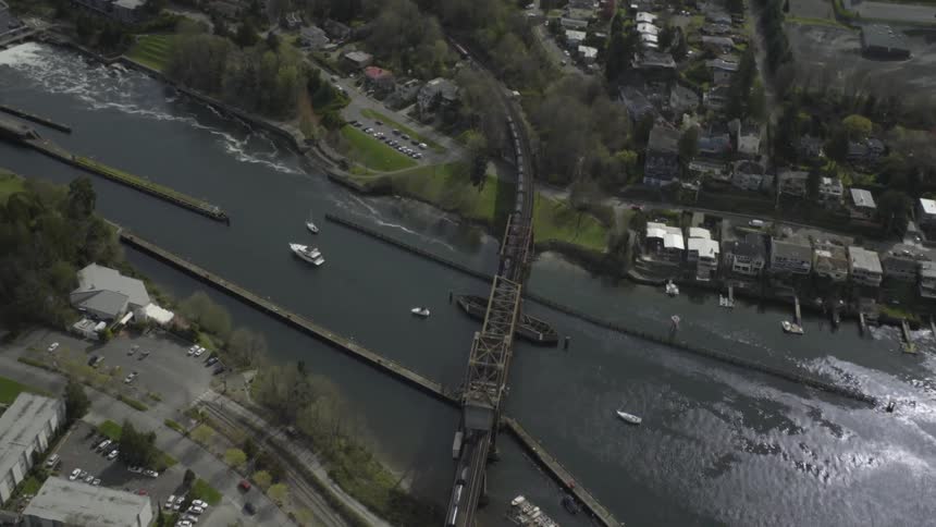 A busy bridge over a river