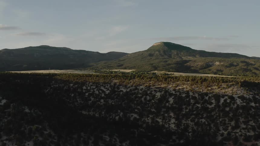 Landscape view of hills and grassland