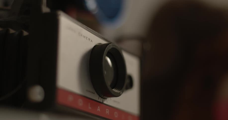A close up of a projector lens