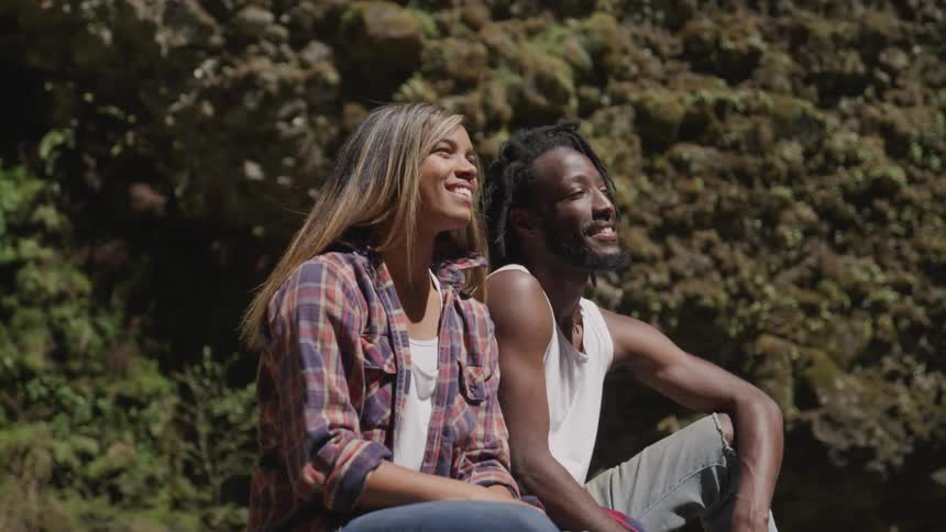 A couple dating at the park