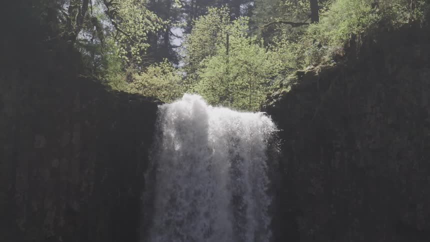 A scenery of a waterfall