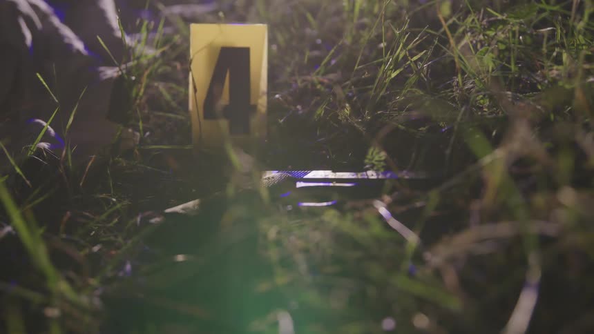 A gun is photographed at a crime scene