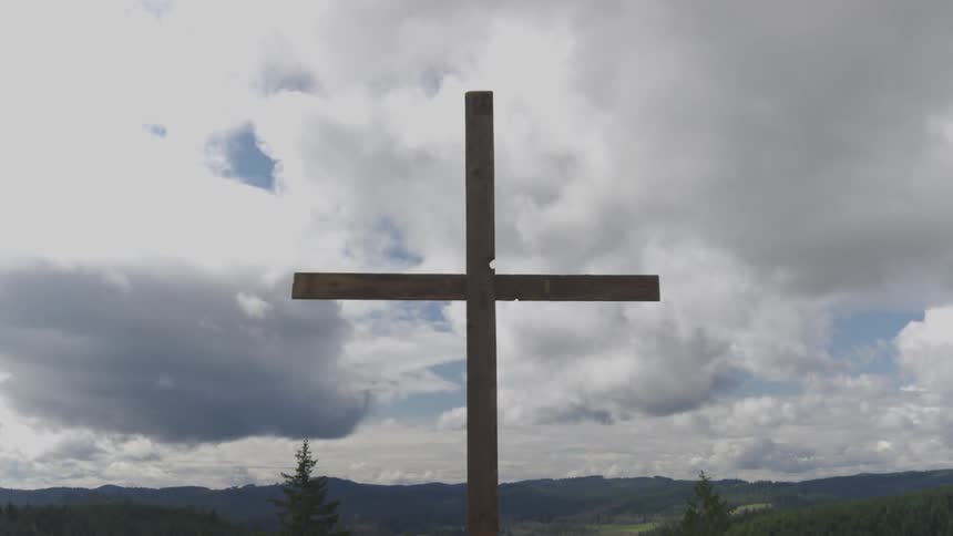 A cross scenery at a plain field