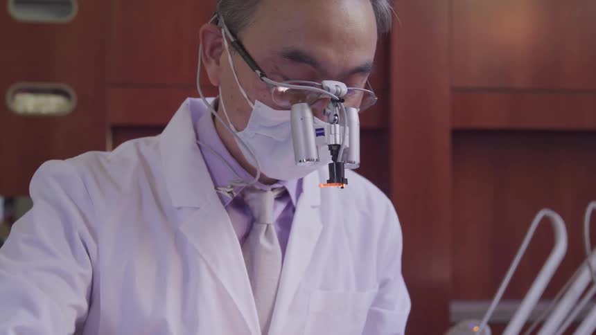 A doctor is working indoors