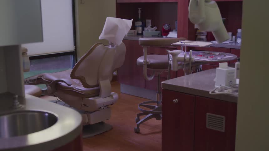 The inside of a dentist office