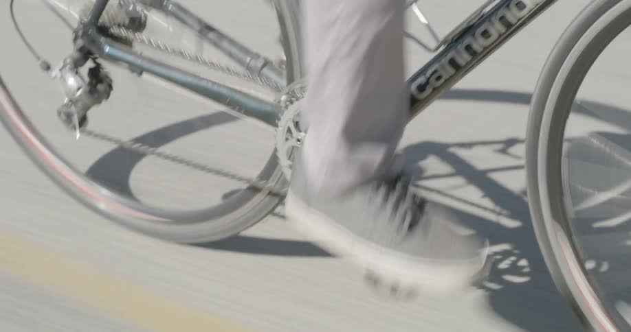 A person is riding their bicycle