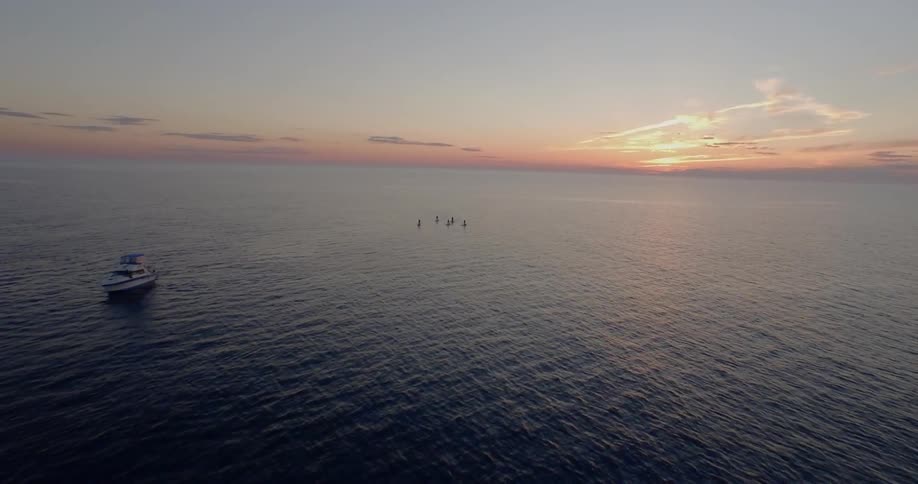 A scenery of ocean at dawn