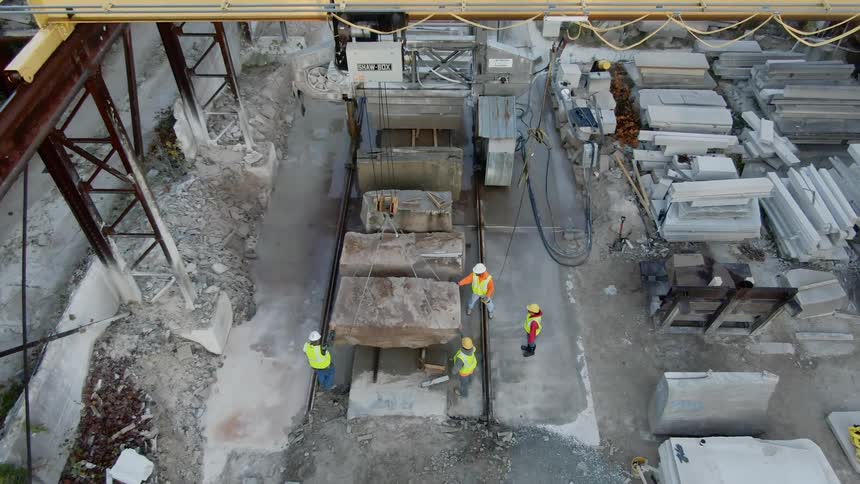 People are working on a construction site together