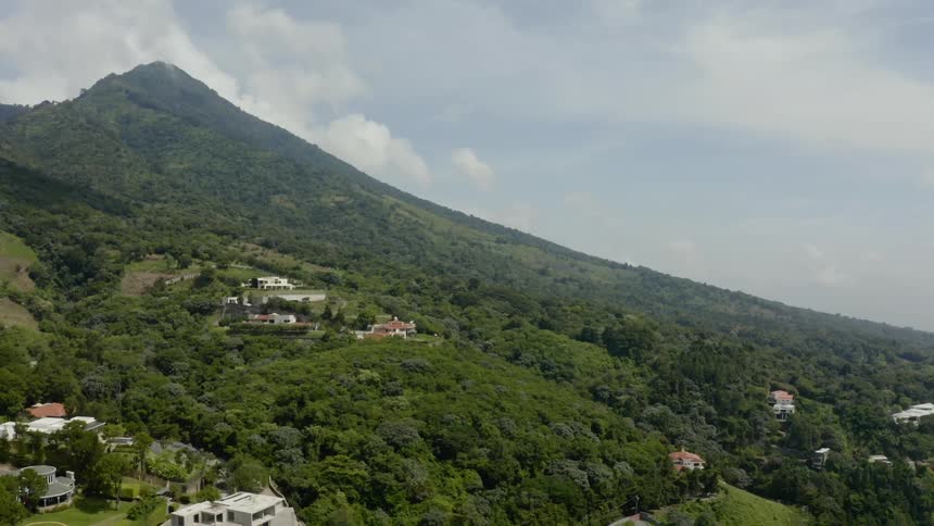 A view of the green mountainside