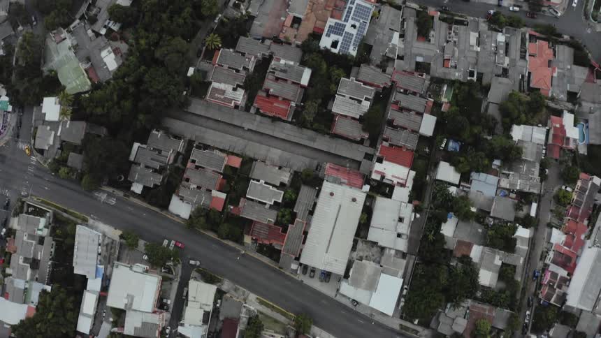 Birds eye view of a neighborhood