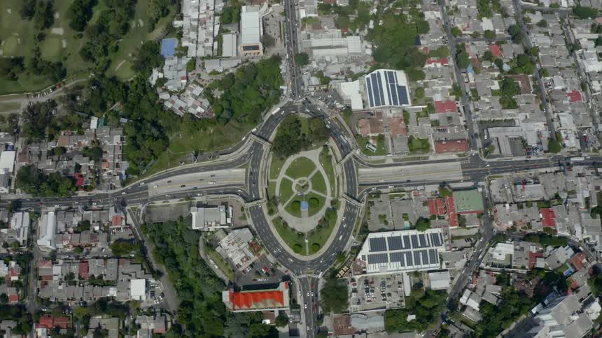 An aerial view of a city