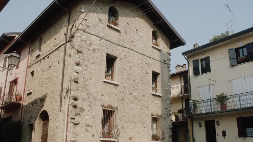 Buildings that look like they are in the center of an old european village