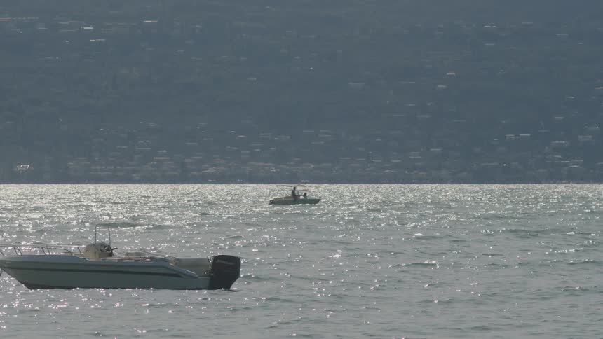 People boating on a lake