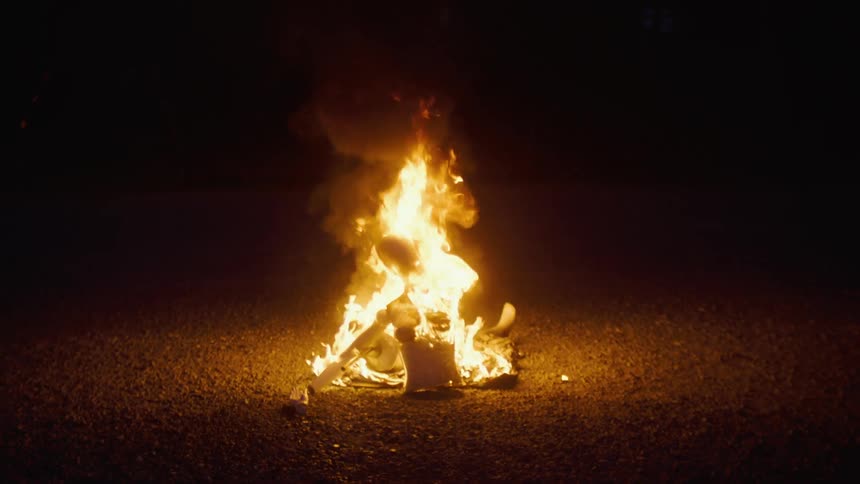 The items are on fire in the dark area