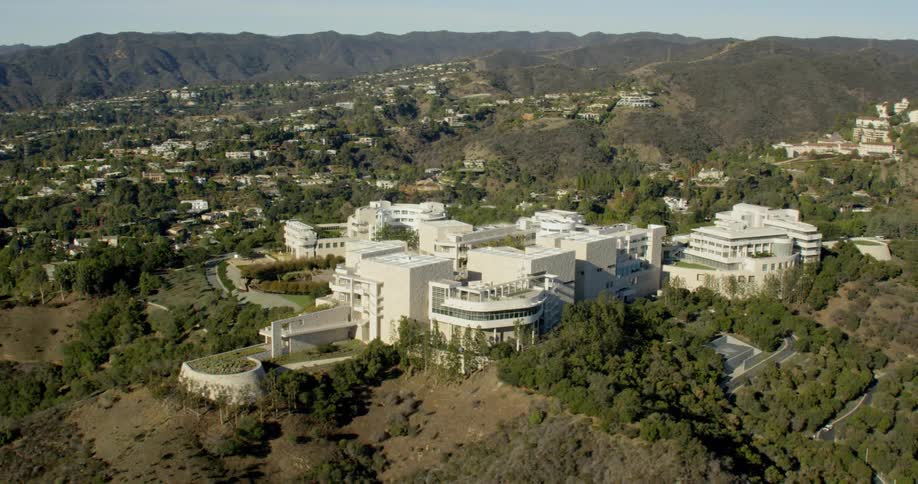 The Getty Museum sits on top of mountains in Los Angeles