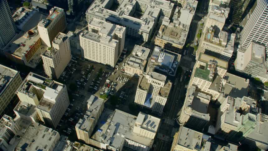 Birds Eye View of a dense city grid