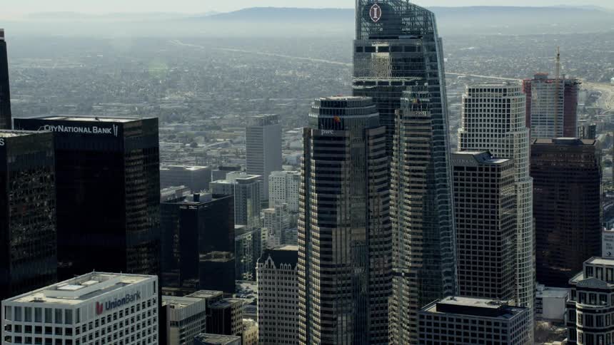 Reflective Skyscrapers in Downtown Los Angeles
