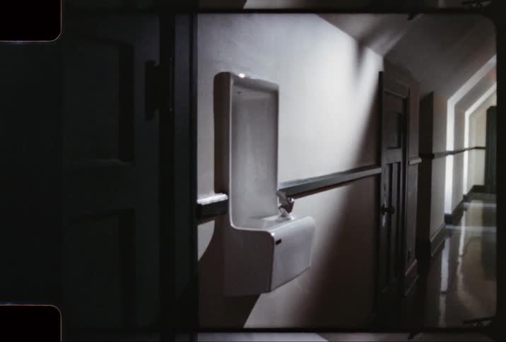 A vintage footage of a corridor