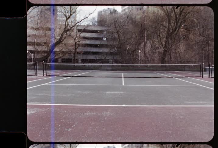 A vintage footage of a tennis field