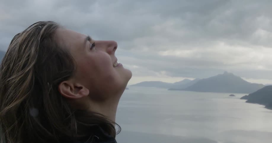 A woman enjoys the outdoors