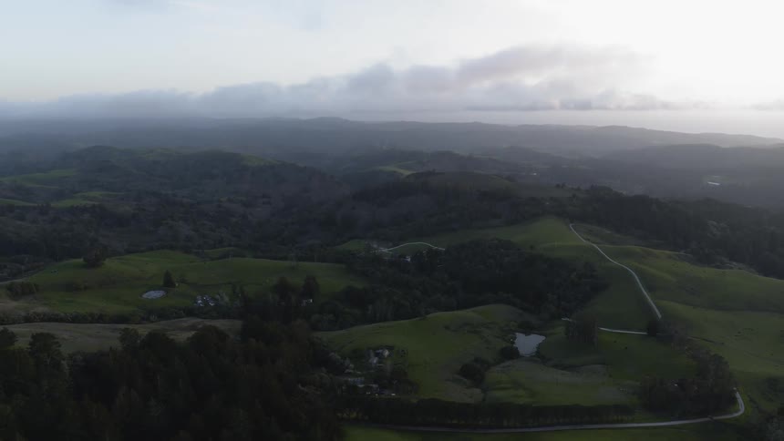The countryside has houses far apart