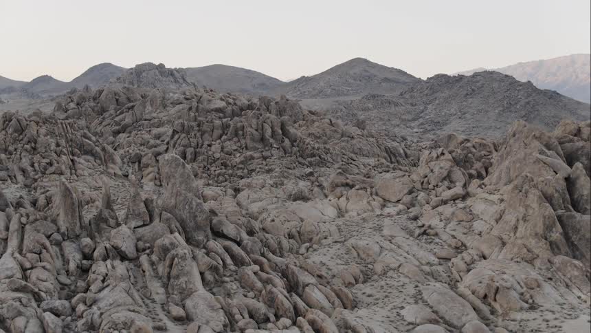 Rock formations and ridges in a barren landscape
