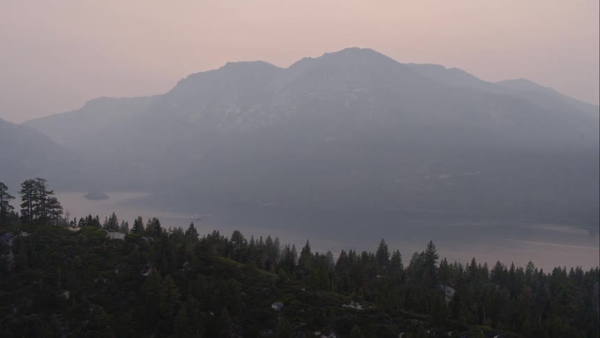 Landscape view of a lake and mountains