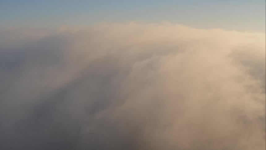 Aerial view of thick cloud layer from above