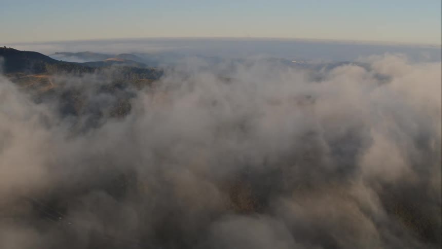 Clouds atop the mountain