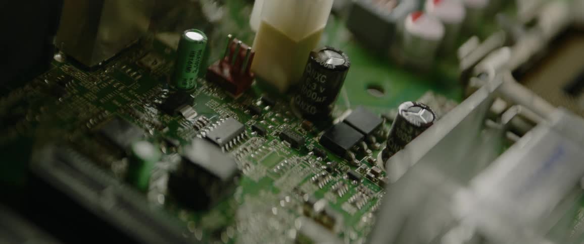 Close up view of a computer hard drive