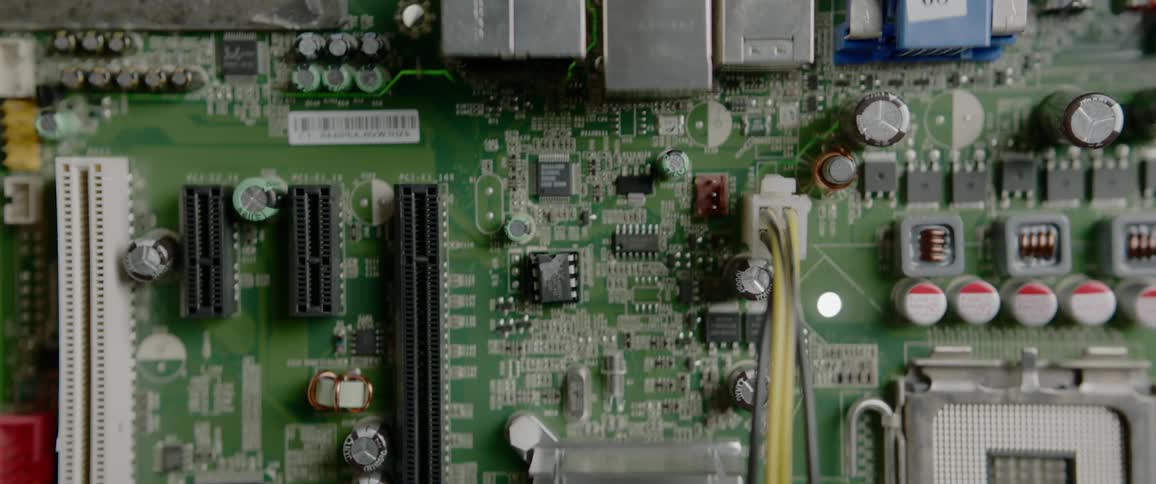 Birds eye view of a circuit board