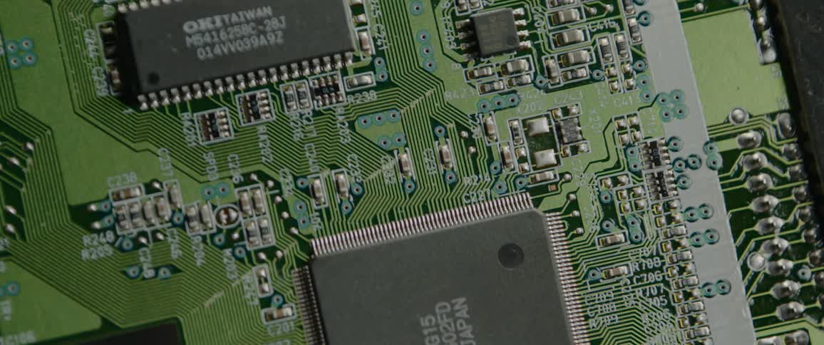 Birds eye view of a circuit board