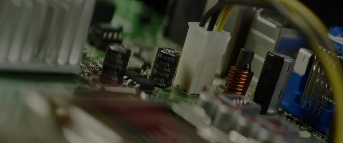 Light moves across a circuit board
