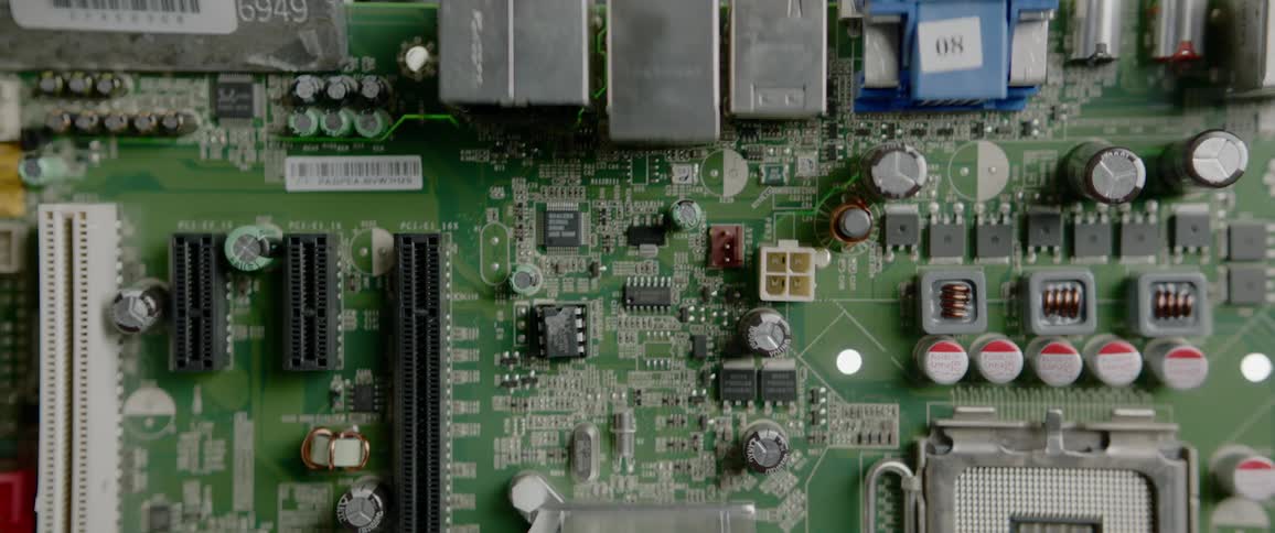 Birds eye view of a circuit board
