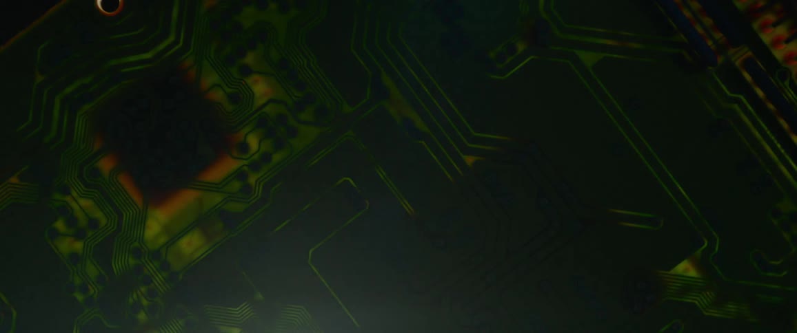 A motherboard is gradually illuminated