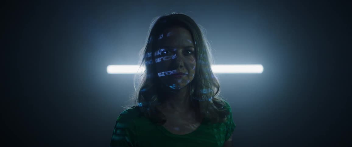 Projections being shown on a persons face