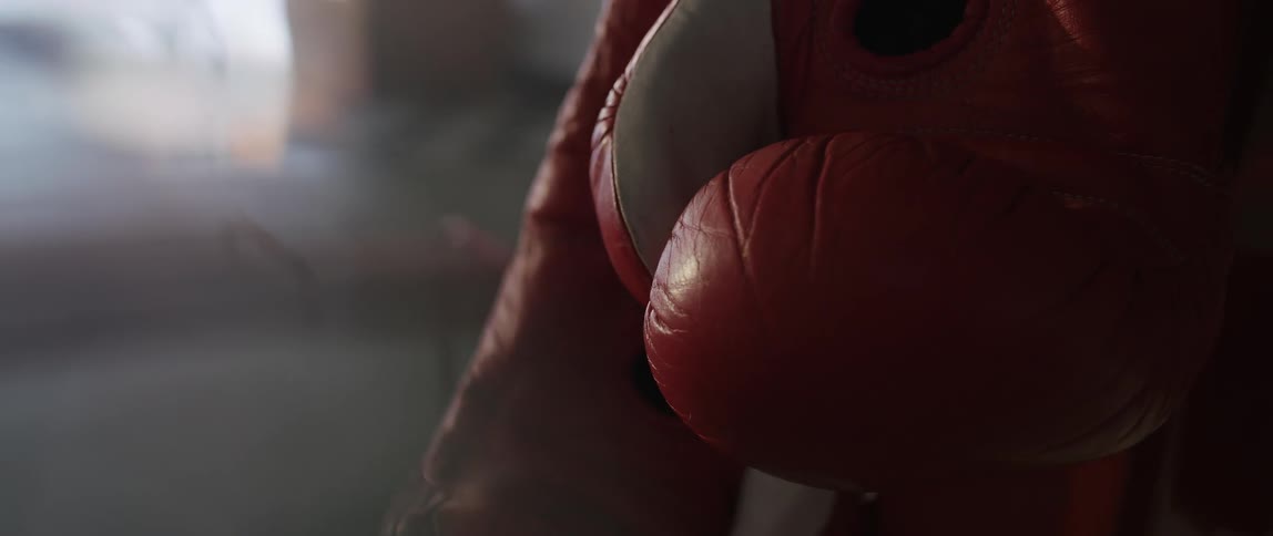 A close up view of a boxing glove