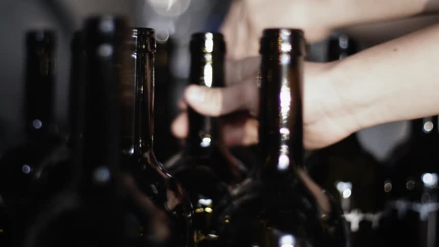 Bottles are moved